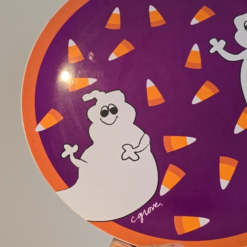 Vintage Halloween Citrus Grove Melamine Ghost Candy Corn Serving Tray 90s - Picture 3 of 7